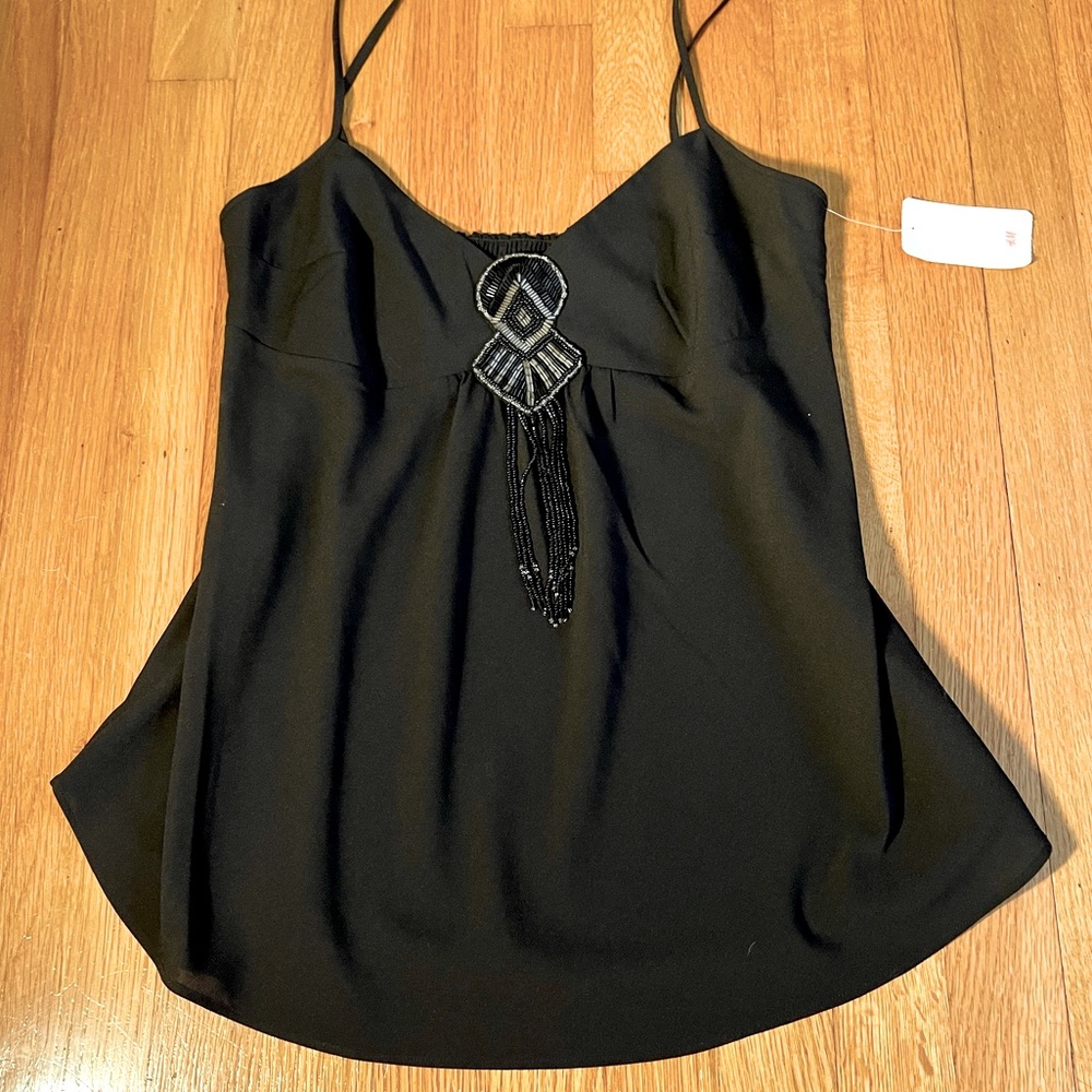H&M Strappy Black Beaded Evening Tank NWT